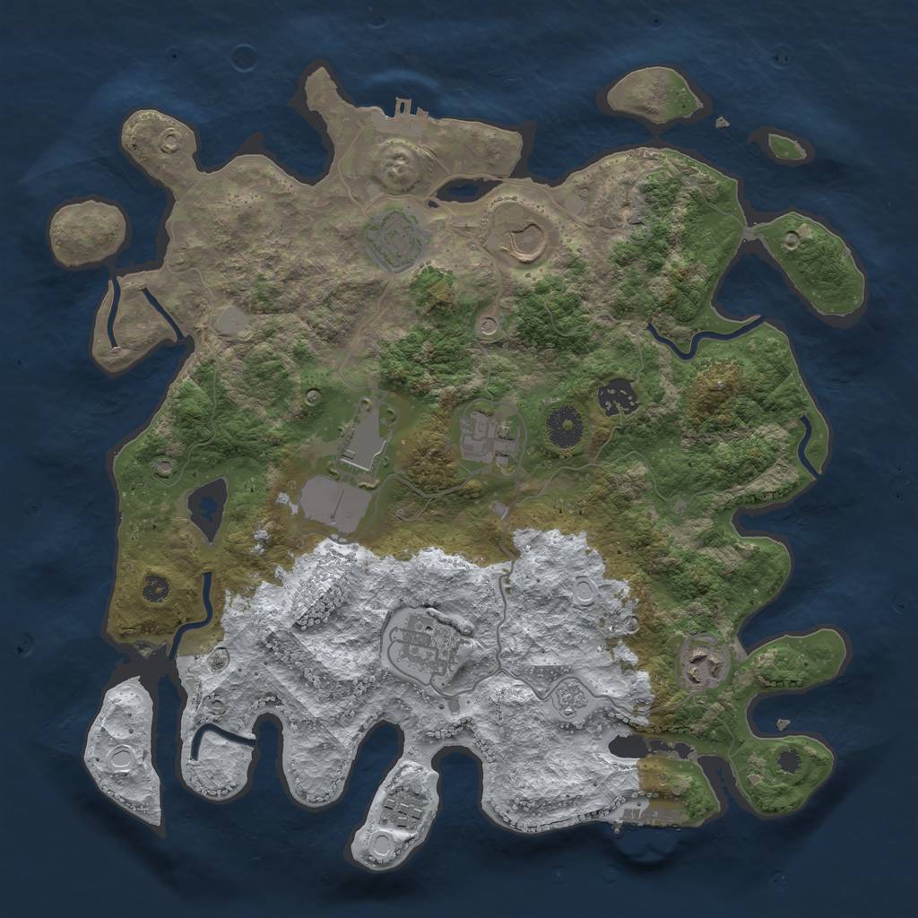 Rust Map: Procedural Map, Size: 3560, Seed: 4979714, 17 Monuments