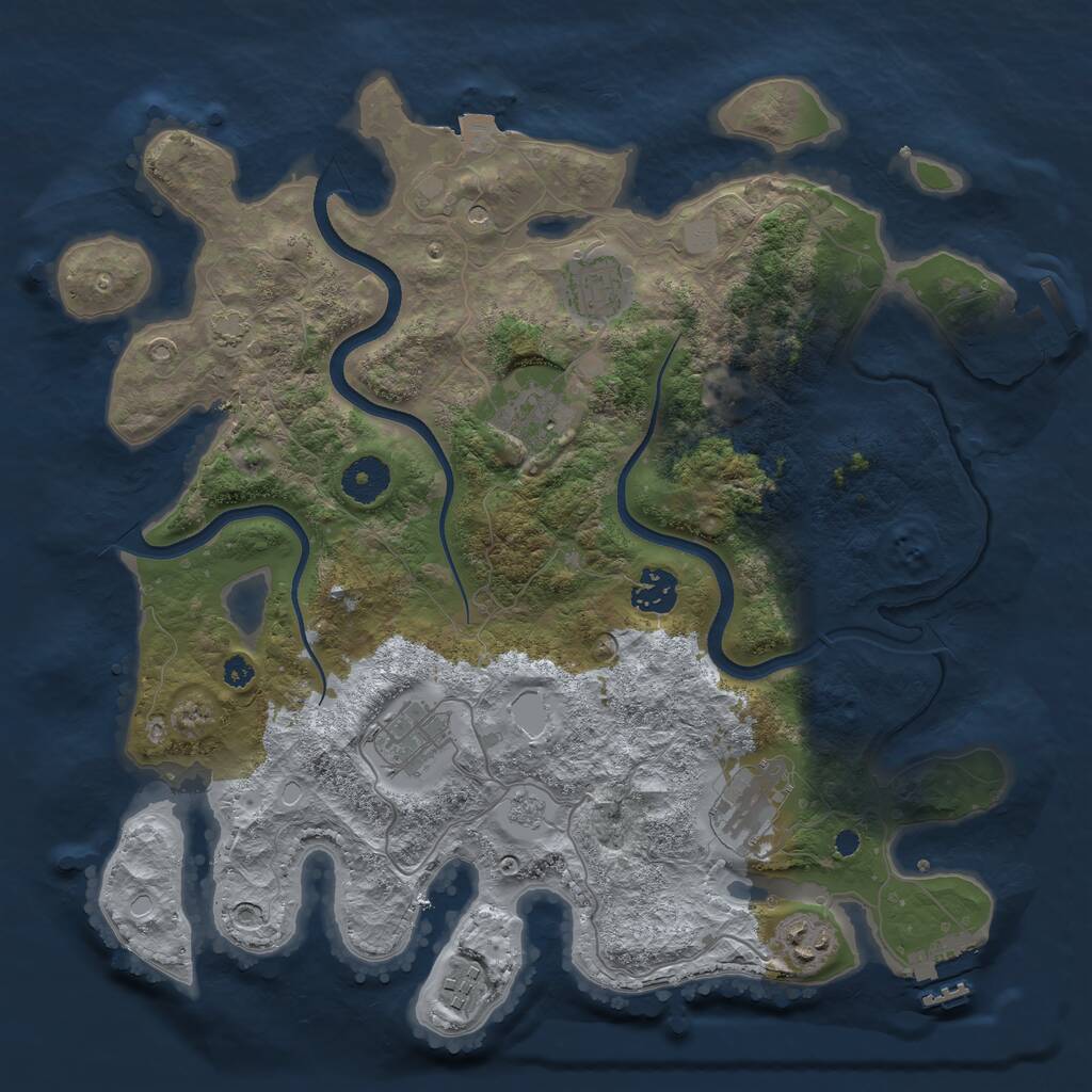 Rust Map: Procedural Map, Size: 3560, Seed: 4979714, 13 Monuments