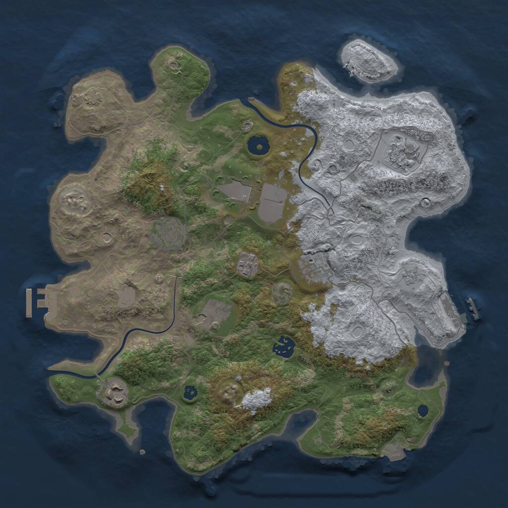 Rust Map: Procedural Map, Size: 3560, Seed: 879626, 14 Monuments
