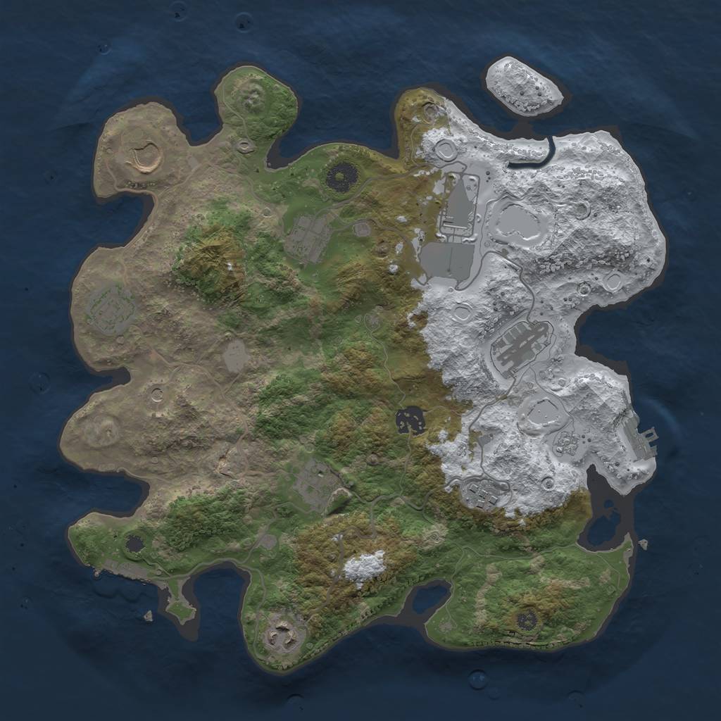 Rust Map: Procedural Map, Size: 3560, Seed: 879626, 18 Monuments