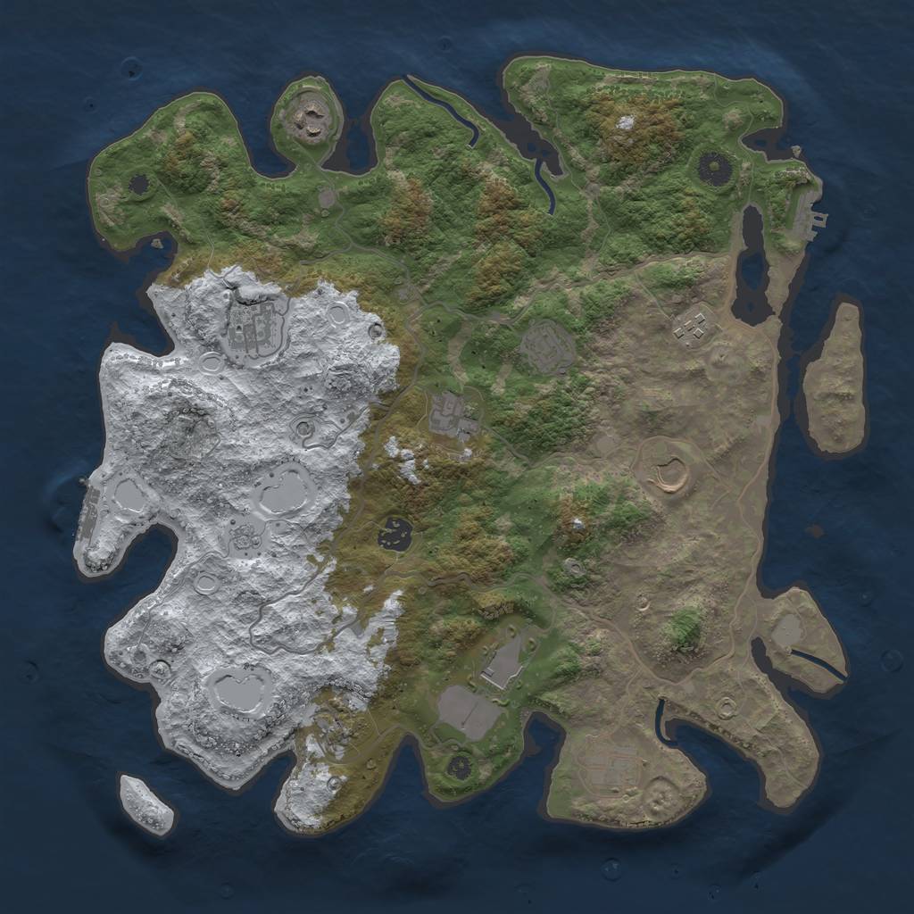 Rust Map: Procedural Map, Size: 4000, Seed: 1669559311, 19 Monuments