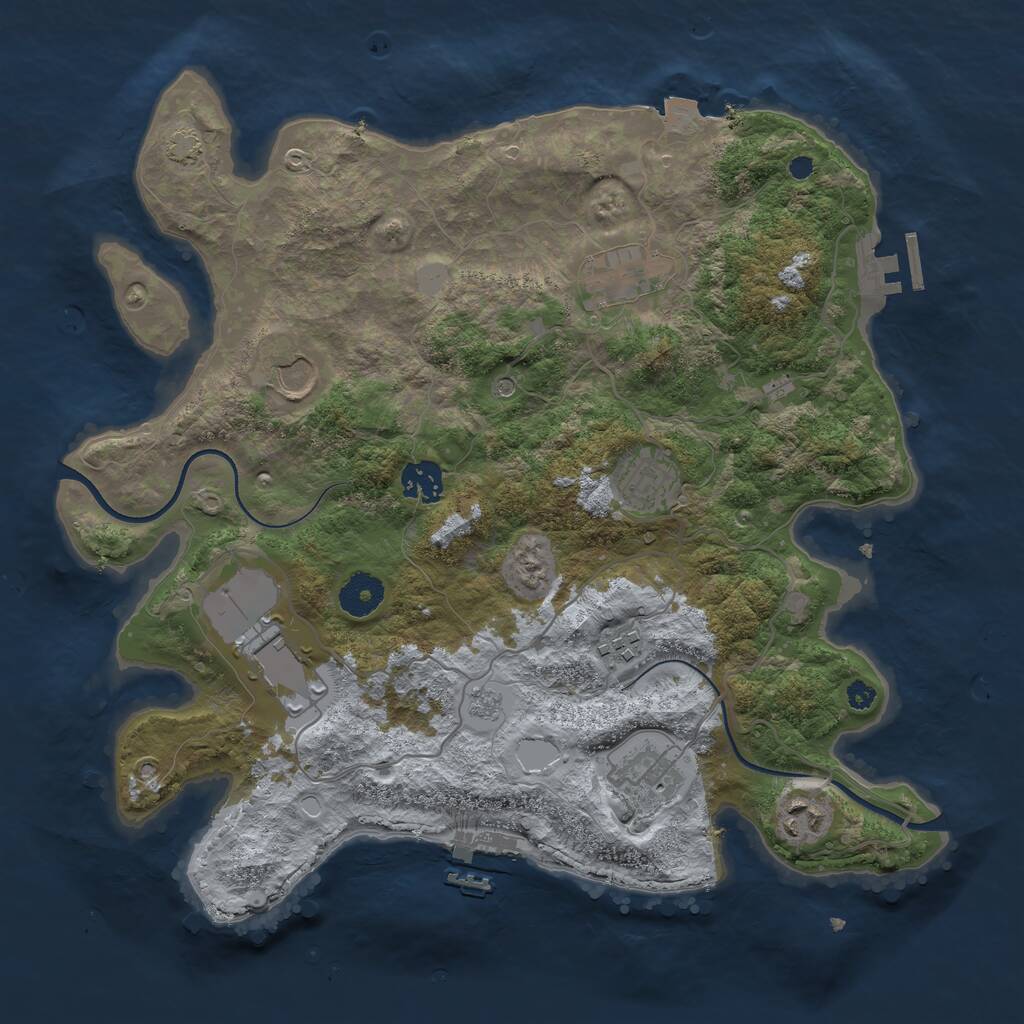 Rust Map: Procedural Map, Size: 3560, Seed: 3169170, 14 Monuments