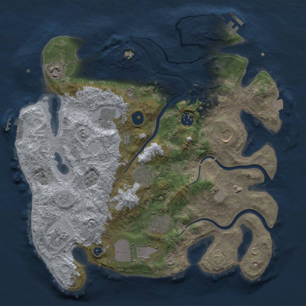 Rust Map: Procedural Map, Size: 3560, Seed: 1664561, 15 Monuments