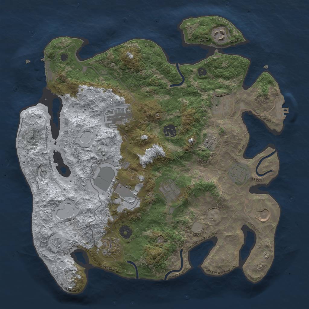 Rust Map: Procedural Map, Size: 3560, Seed: 1664561, 19 Monuments