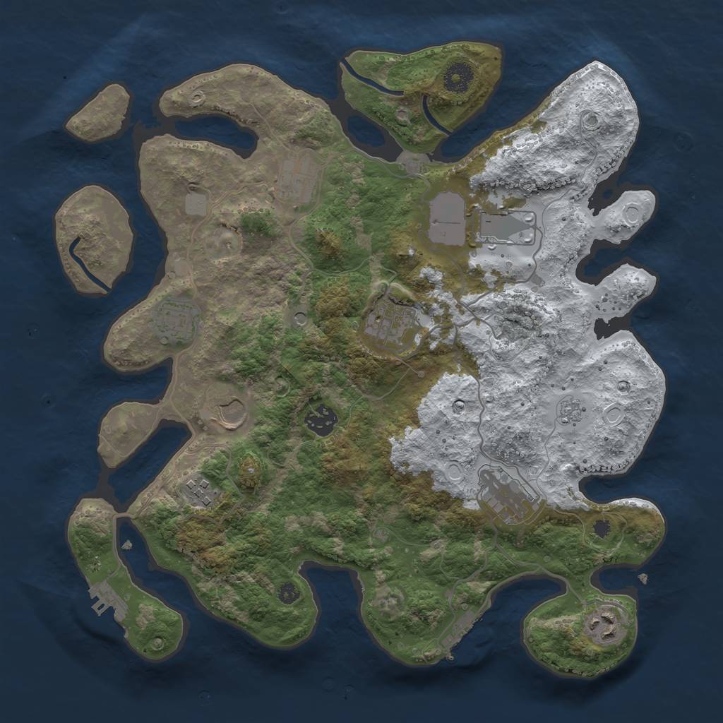 Rust Map: Procedural Map, Size: 3560, Seed: 5785301, 18 Monuments