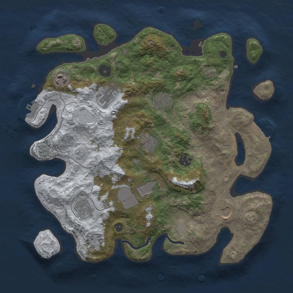 Rust Map: Procedural Map, Size: 3560, Seed: 5356900, 18 Monuments