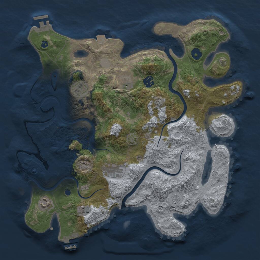Rust Map: Procedural Map, Size: 3560, Seed: 1012635, 12 Monuments