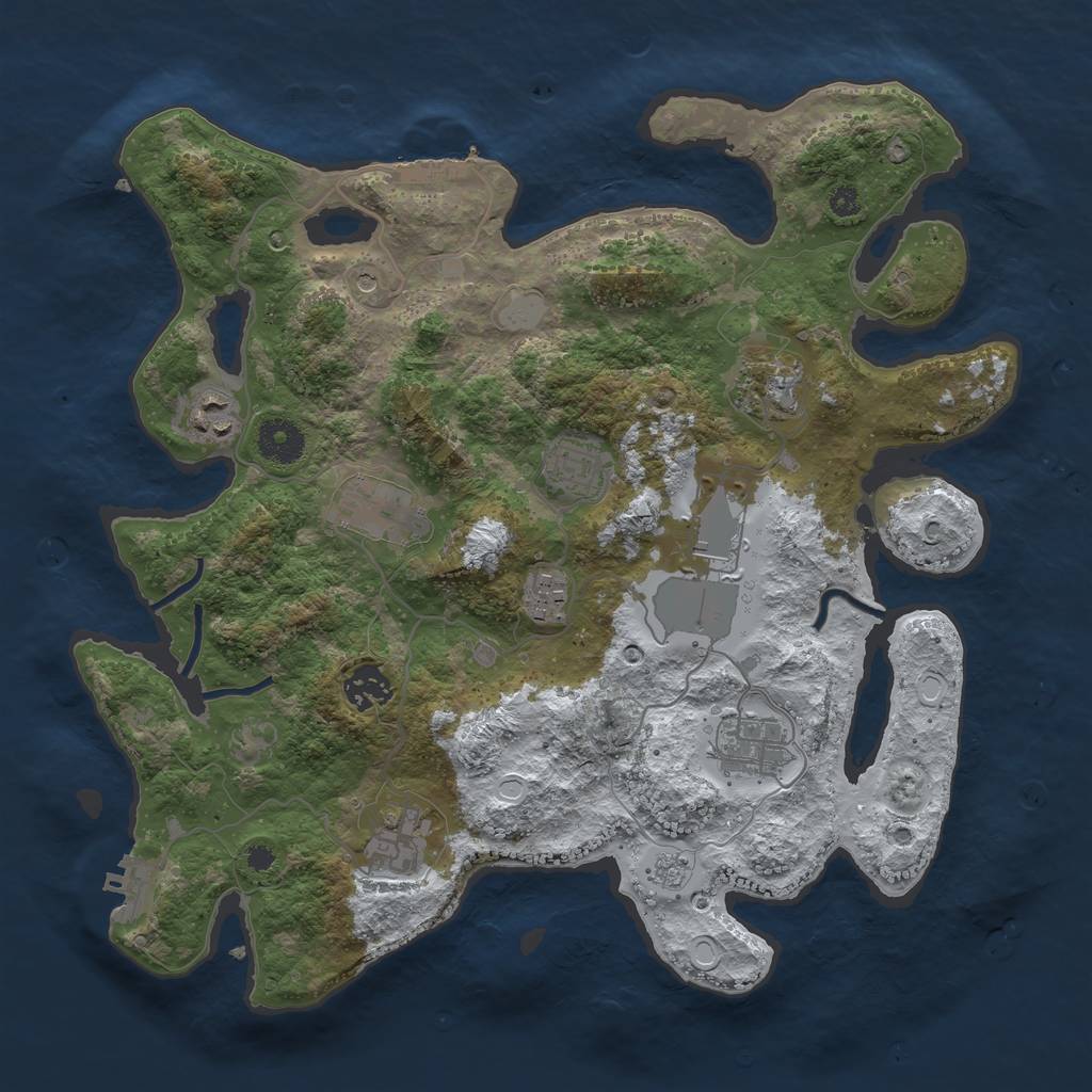 Rust Map: Procedural Map, Size: 3560, Seed: 1012635, 18 Monuments