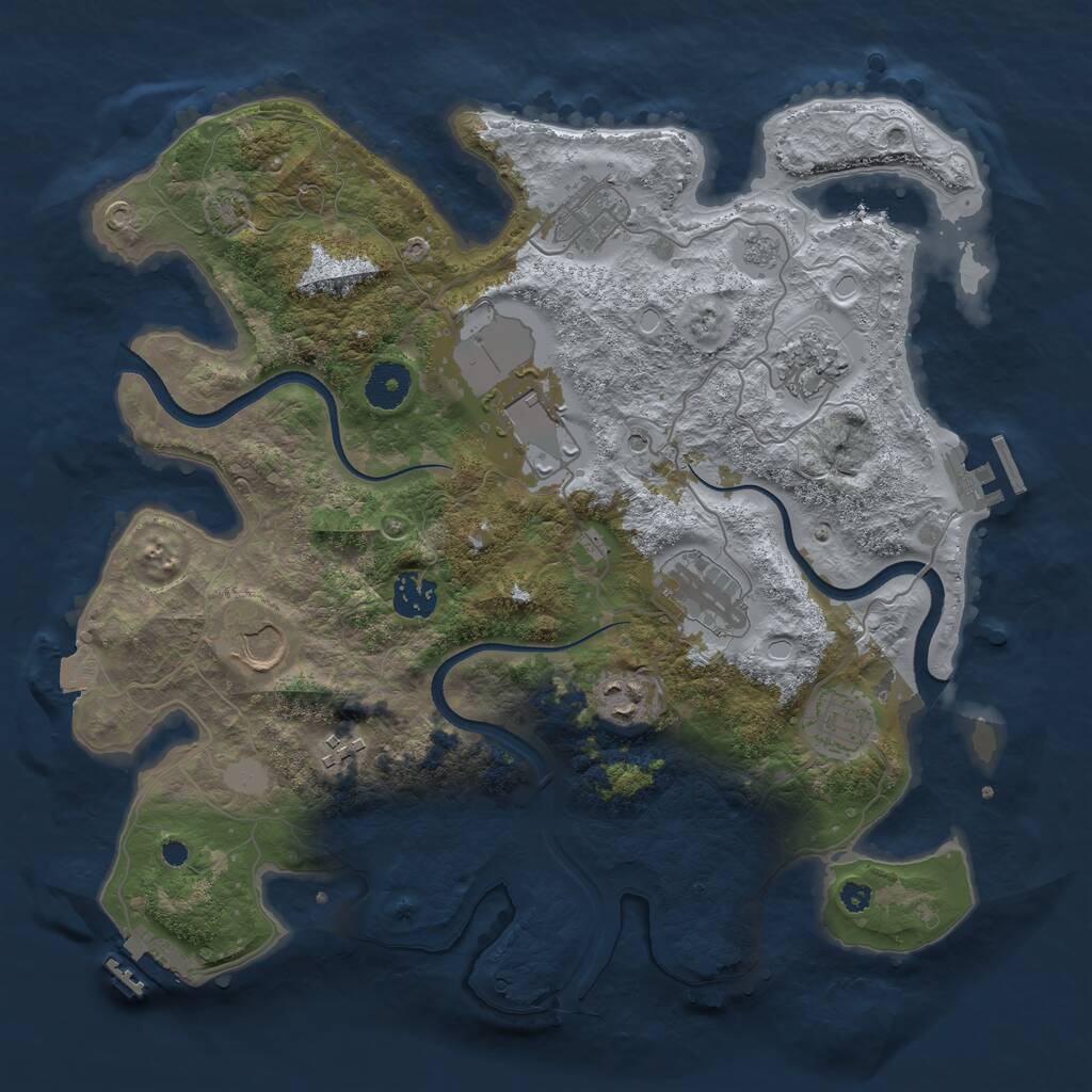 Rust Map: Procedural Map, Size: 3560, Seed: 2607947, 15 Monuments