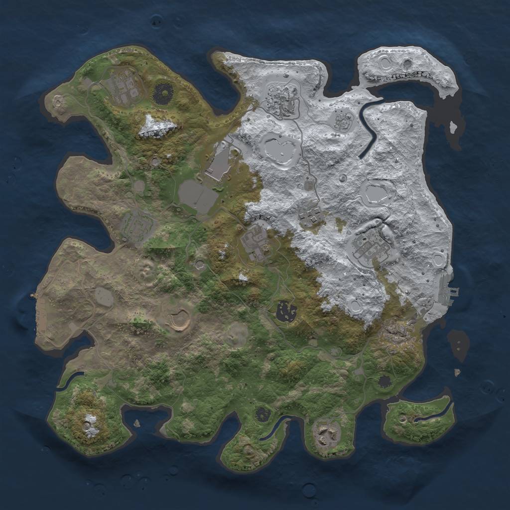 Rust Map: Procedural Map, Size: 3560, Seed: 2607947, 19 Monuments