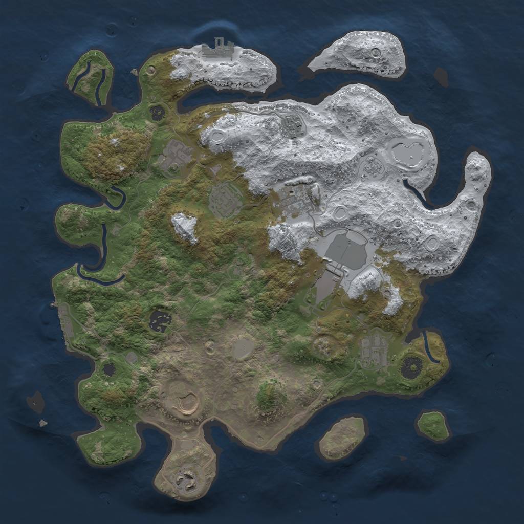 Rust Map: Procedural Map, Size: 3560, Seed: 4786159, 17 Monuments