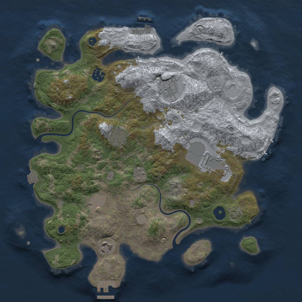 Rust Map: Procedural Map, Size: 3560, Seed: 4786159, 13 Monuments