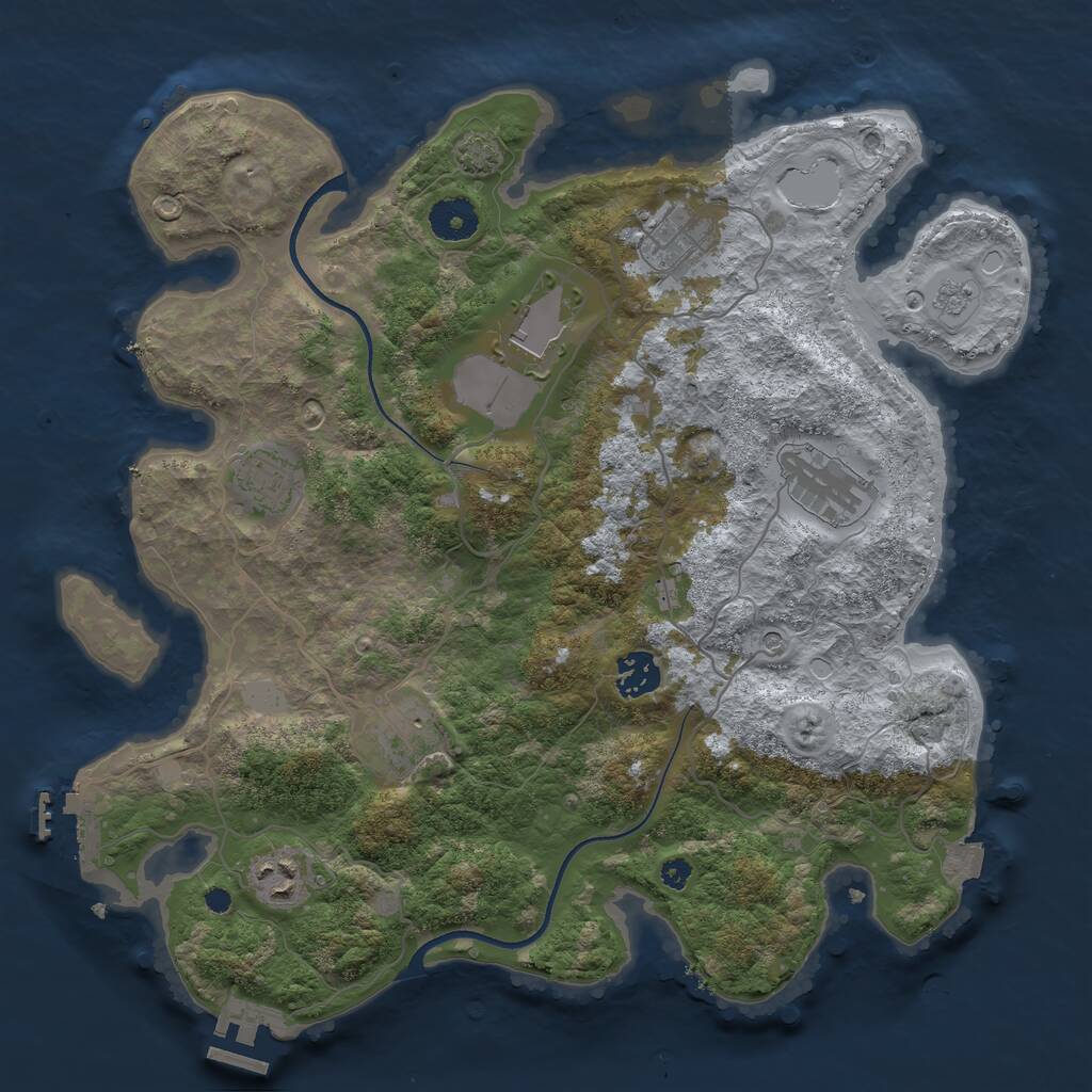 Rust Map: Procedural Map, Size: 3560, Seed: 2660932, 13 Monuments