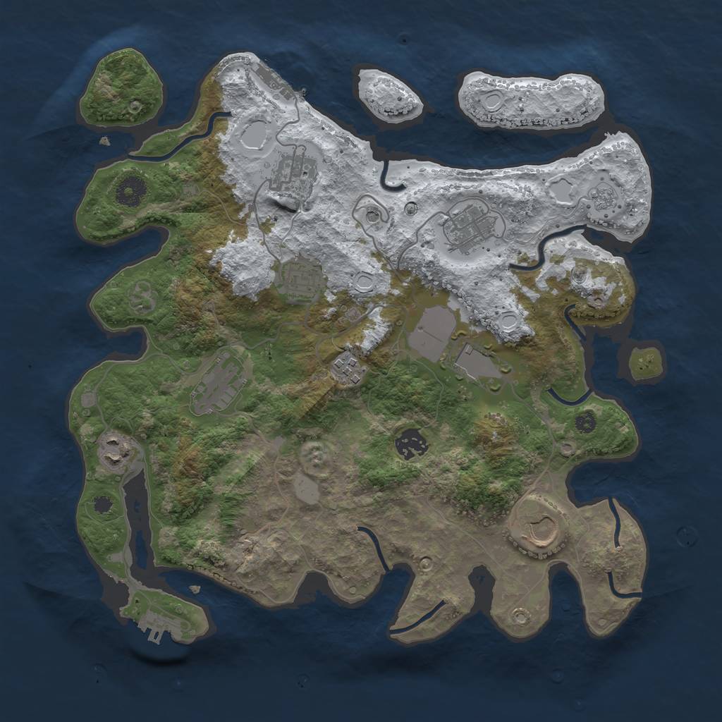 Rust Map: Procedural Map, Size: 3560, Seed: 4167396, 18 Monuments