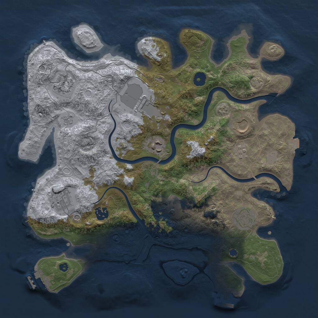 Rust Map: Procedural Map, Size: 3560, Seed: 3141541, 15 Monuments