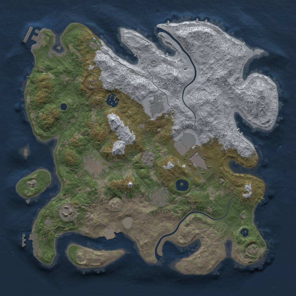 Rust Map: Procedural Map, Size: 3560, Seed: 820995, 13 Monuments