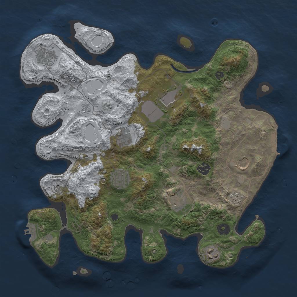 Rust Map: Procedural Map, Size: 3560, Seed: 4013706, 18 Monuments