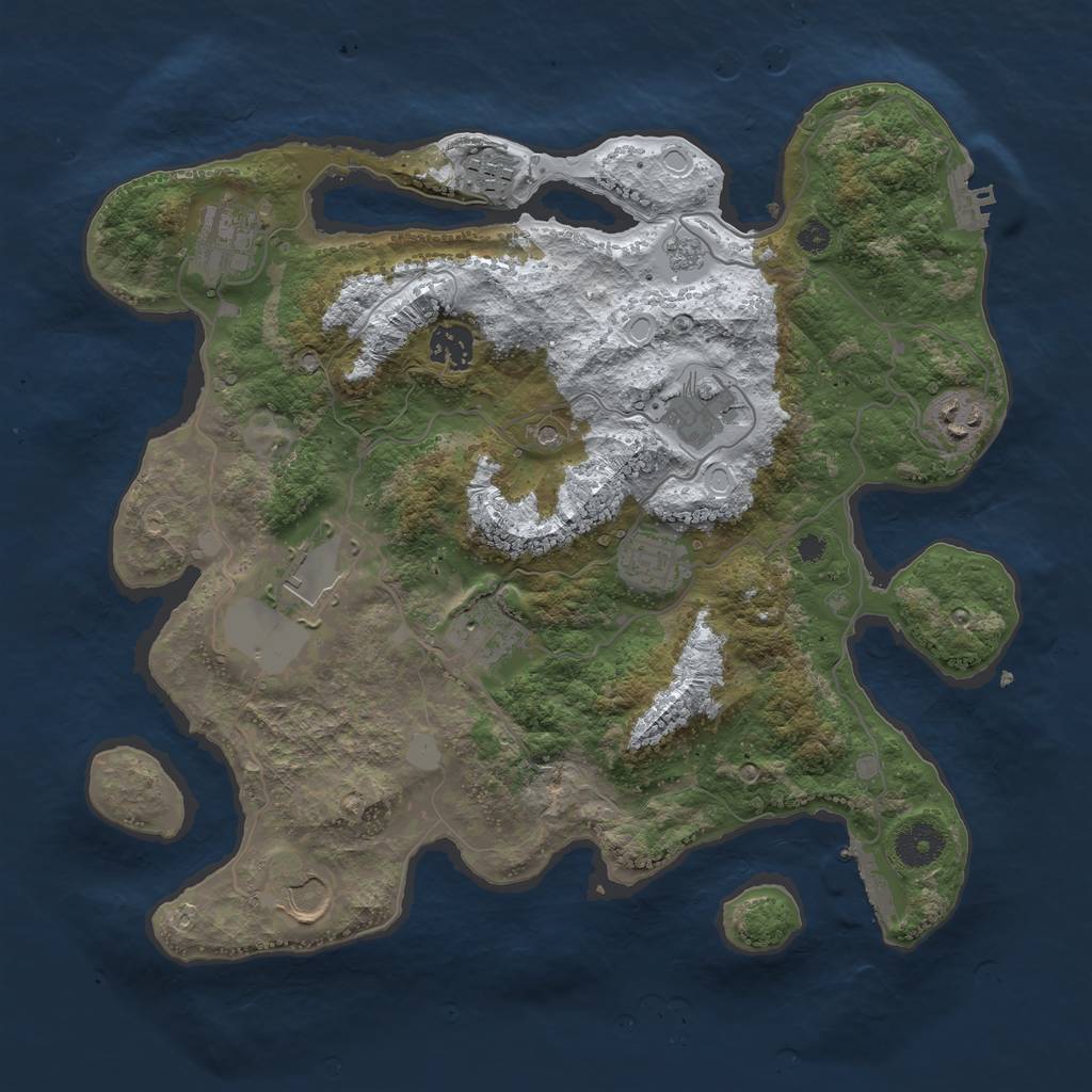 Rust Map: Procedural Map, Size: 3560, Seed: 3157925, 18 Monuments