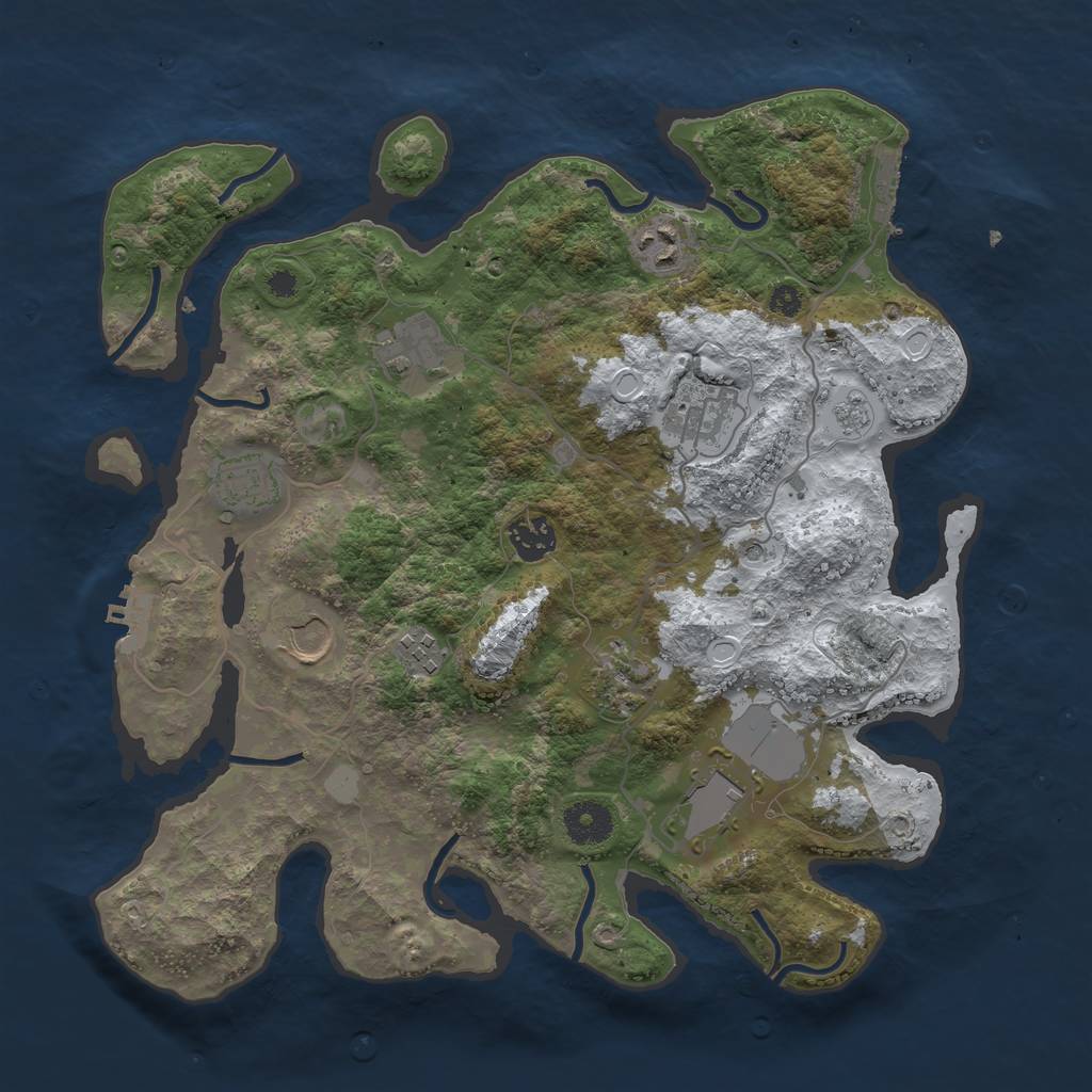 Rust Map: Procedural Map, Size: 3560, Seed: 5672540, 18 Monuments