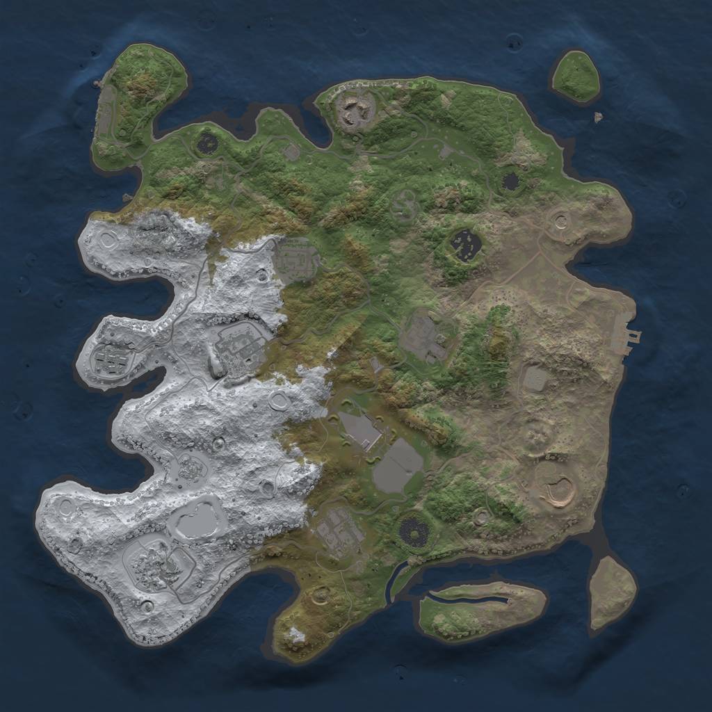 Rust Map: Procedural Map, Size: 3560, Seed: 5441411, 19 Monuments