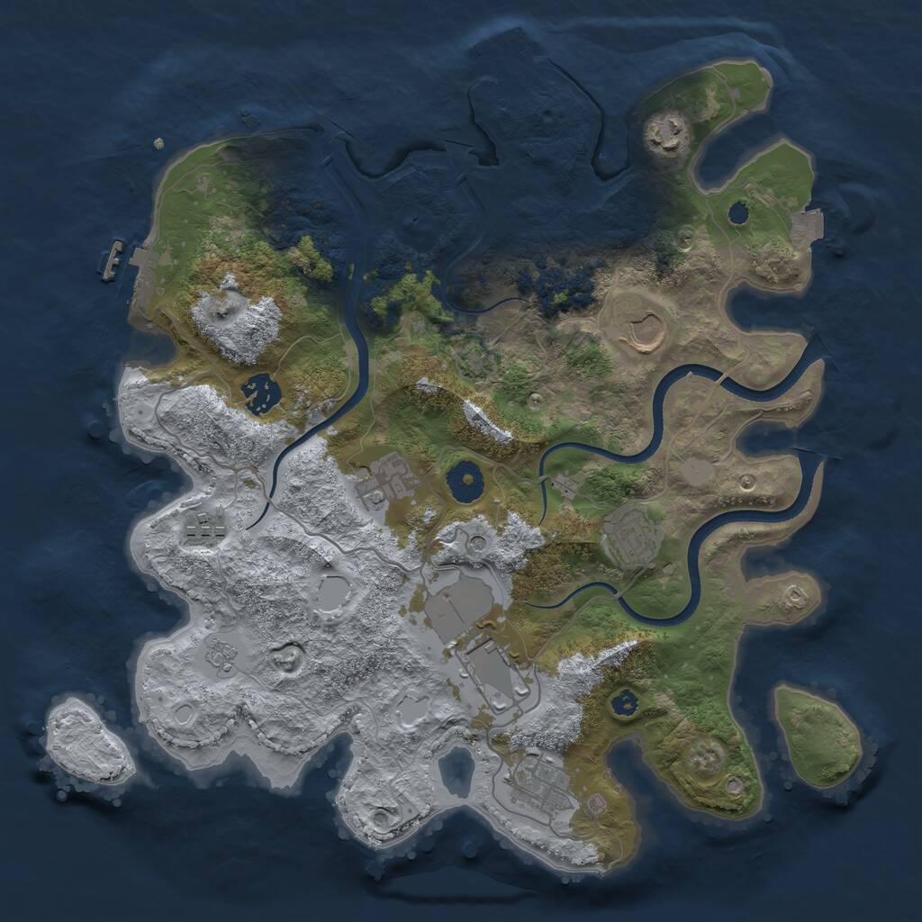 Rust Map: Procedural Map, Size: 3560, Seed: 4248996, 14 Monuments