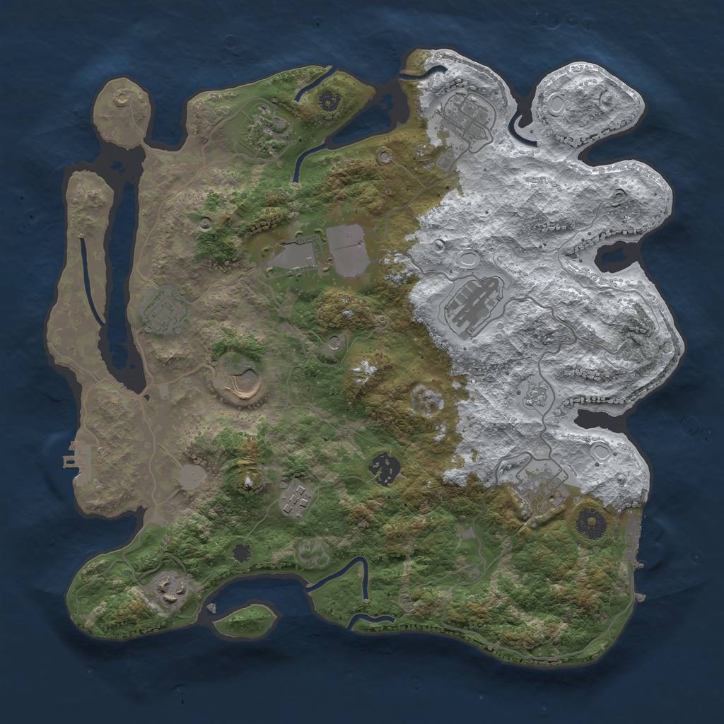 Rust Map: Procedural Map, Size: 3560, Seed: 2187323, 19 Monuments