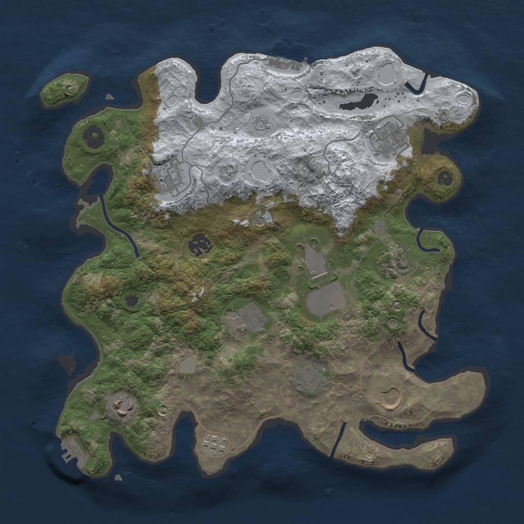 Rust Map: Procedural Map, Size: 3560, Seed: 4722294, 19 Monuments