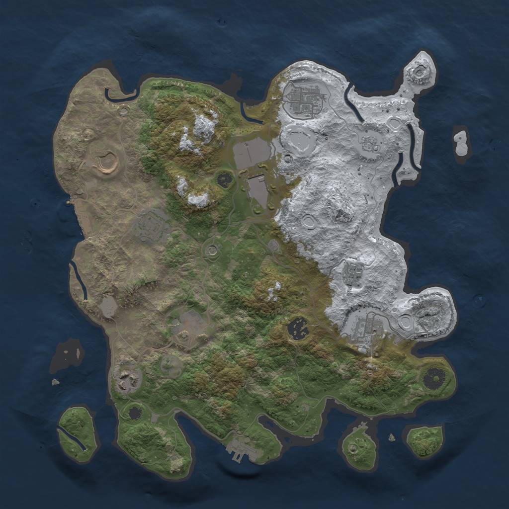 Rust Map: Procedural Map, Size: 3560, Seed: 2688371, 18 Monuments