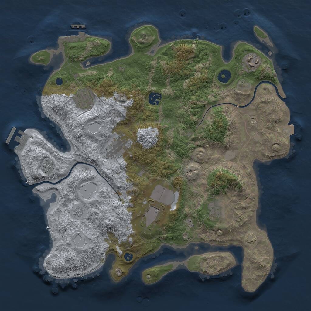 Rust Map: Procedural Map, Size: 3560, Seed: 872678, 13 Monuments