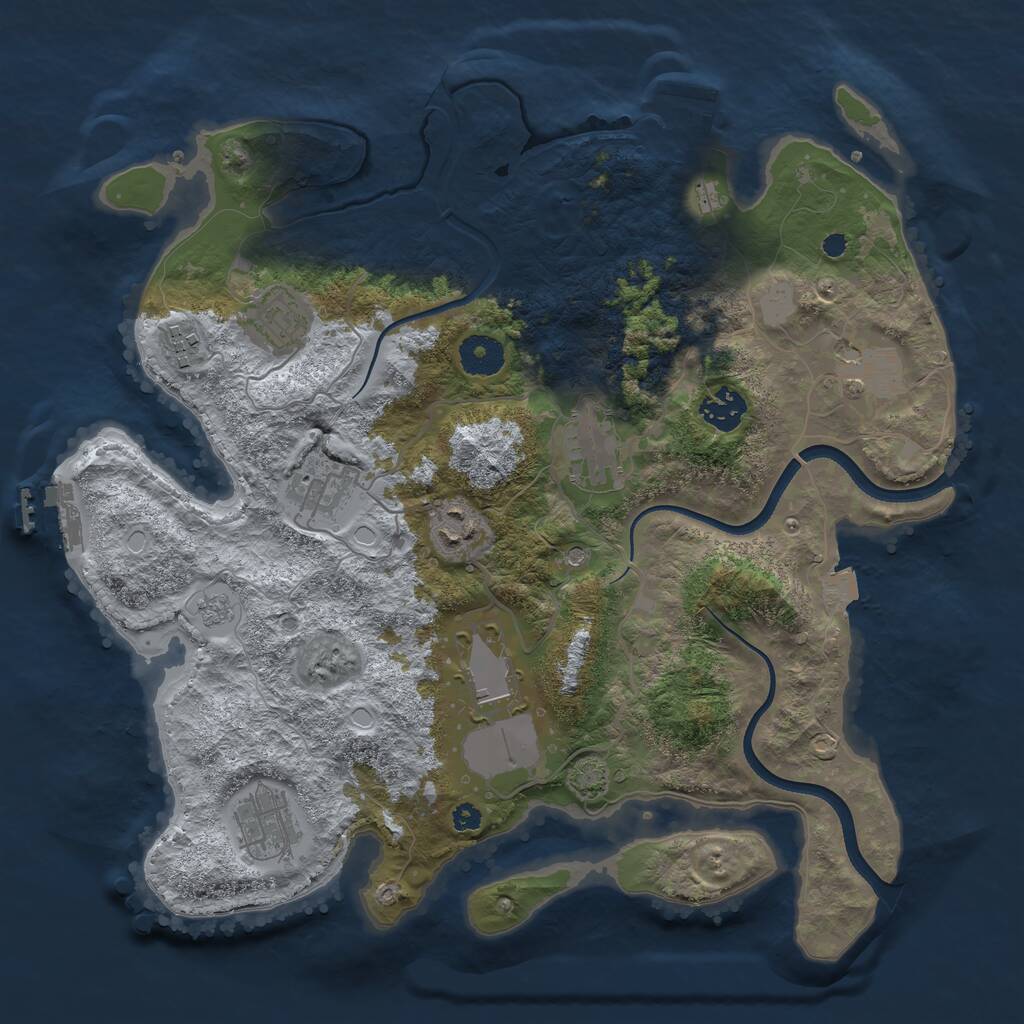 Rust Map: Procedural Map, Size: 3560, Seed: 872678, 15 Monuments