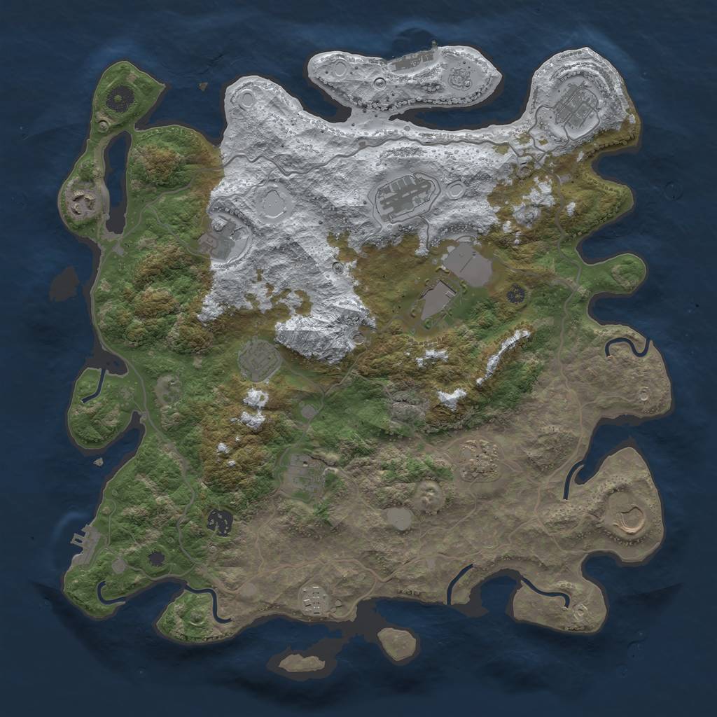 Rust Map: Procedural Map, Size: 4000, Seed: 311725613, 20 Monuments