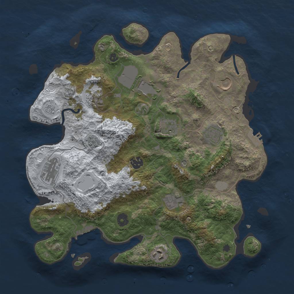 Rust Map: Procedural Map, Size: 3560, Seed: 1413676, 19 Monuments