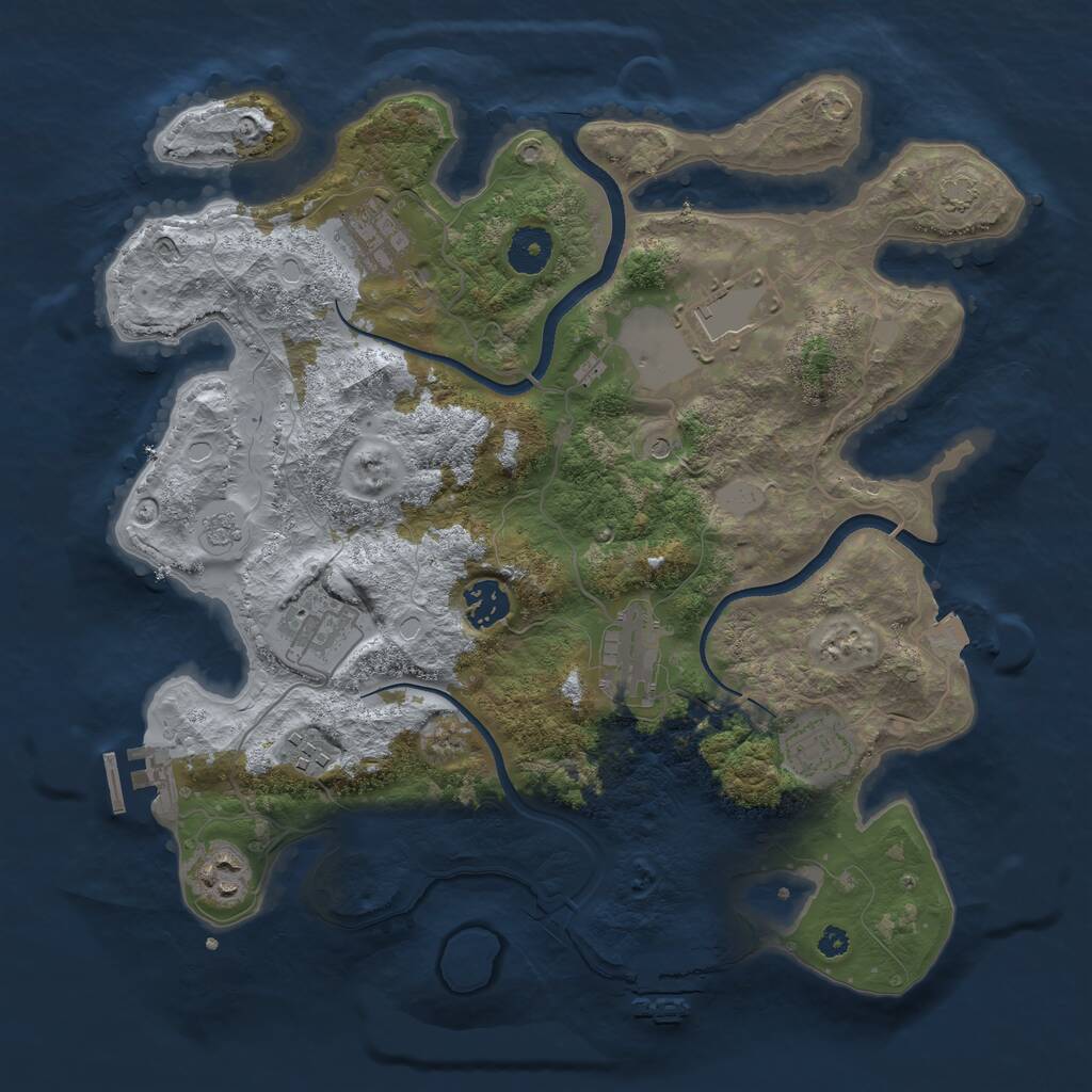 Rust Map: Procedural Map, Size: 3560, Seed: 1924106, 14 Monuments