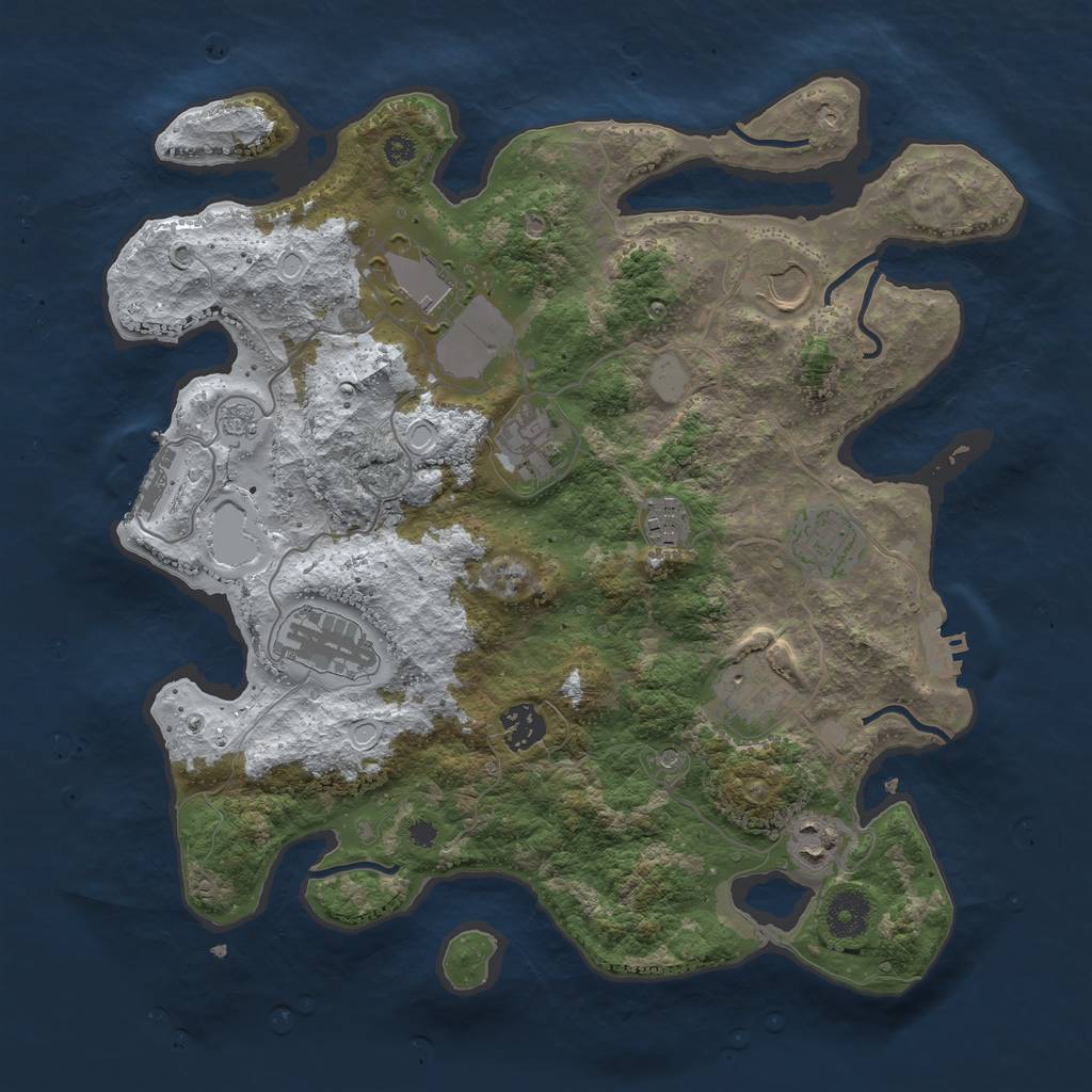 Rust Map: Procedural Map, Size: 3560, Seed: 1924106, 18 Monuments