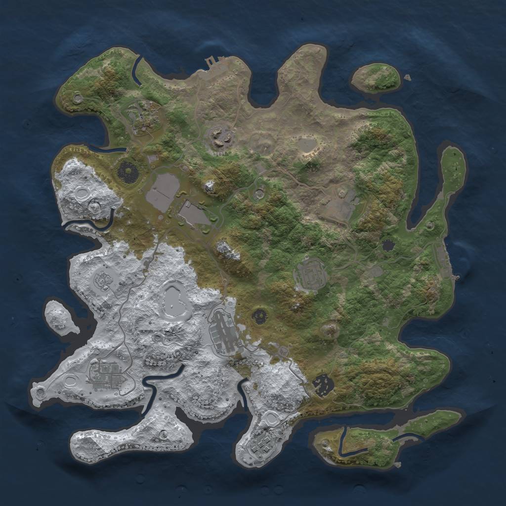 Rust Map: Procedural Map, Size: 3560, Seed: 4877659, 18 Monuments