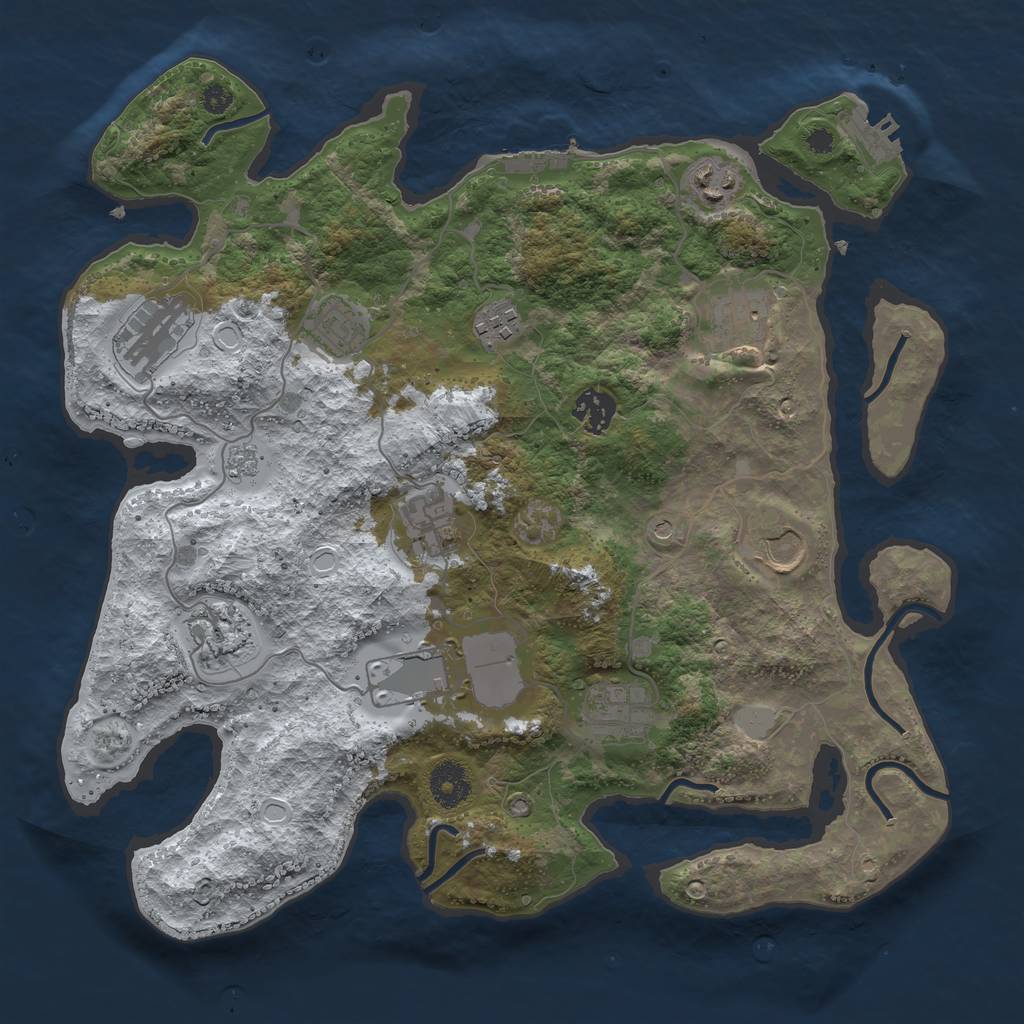 Rust Map: Procedural Map, Size: 3560, Seed: 1698694, 20 Monuments