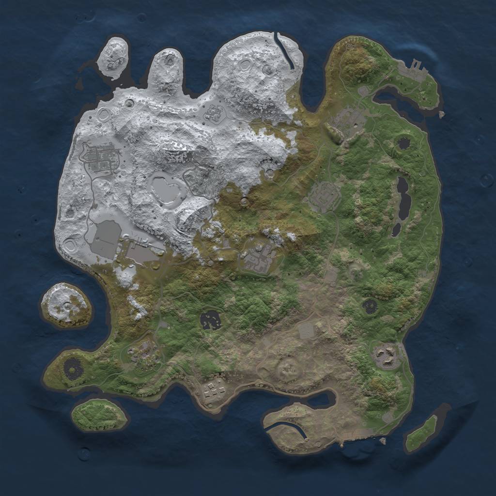 Rust Map: Procedural Map, Size: 3560, Seed: 78505, 18 Monuments