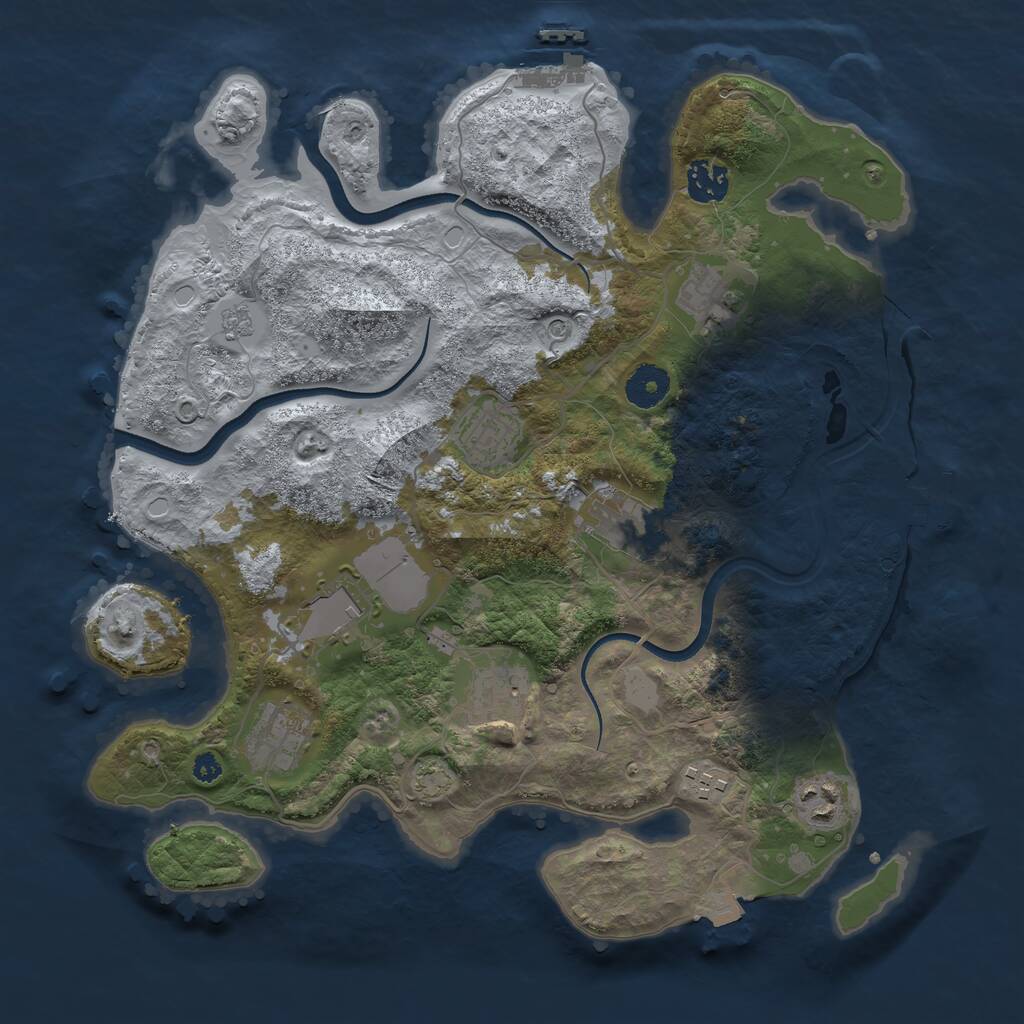 Rust Map: Procedural Map, Size: 3560, Seed: 78505, 15 Monuments