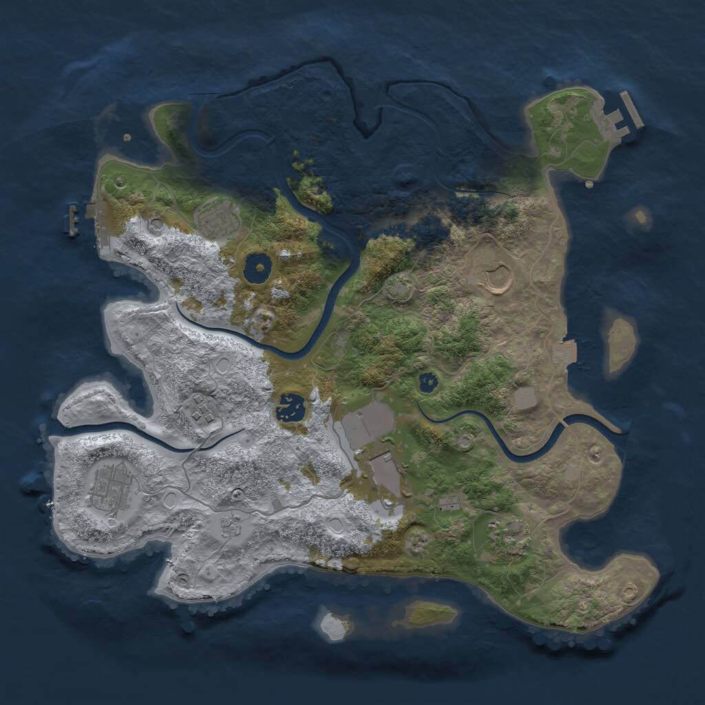 Rust Map: Procedural Map, Size: 3560, Seed: 4262265, 13 Monuments