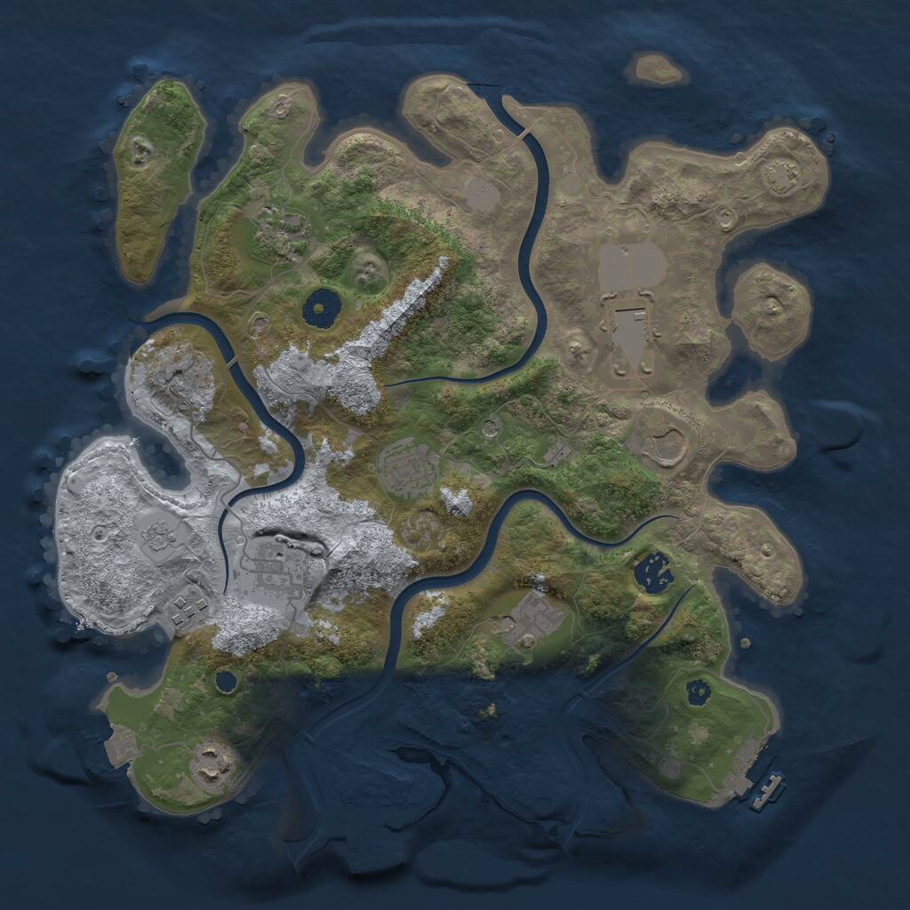 Rust Map: Procedural Map, Size: 3560, Seed: 1672128, 15 Monuments