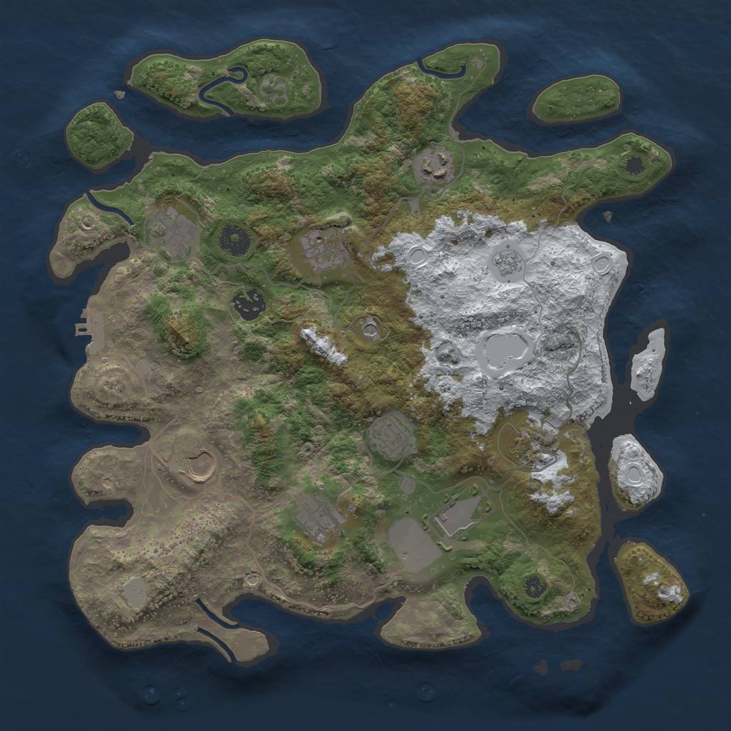 Rust Map: Procedural Map, Size: 3560, Seed: 2861854, 17 Monuments