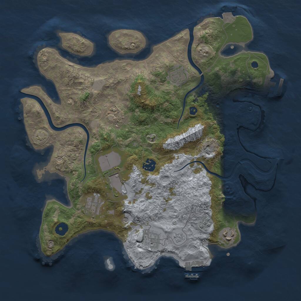 Rust Map: Procedural Map, Size: 3560, Seed: 2523370, 14 Monuments