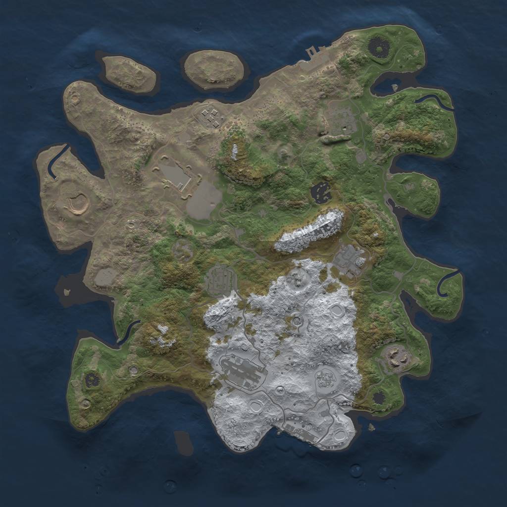 Rust Map: Procedural Map, Size: 3560, Seed: 2523370, 18 Monuments