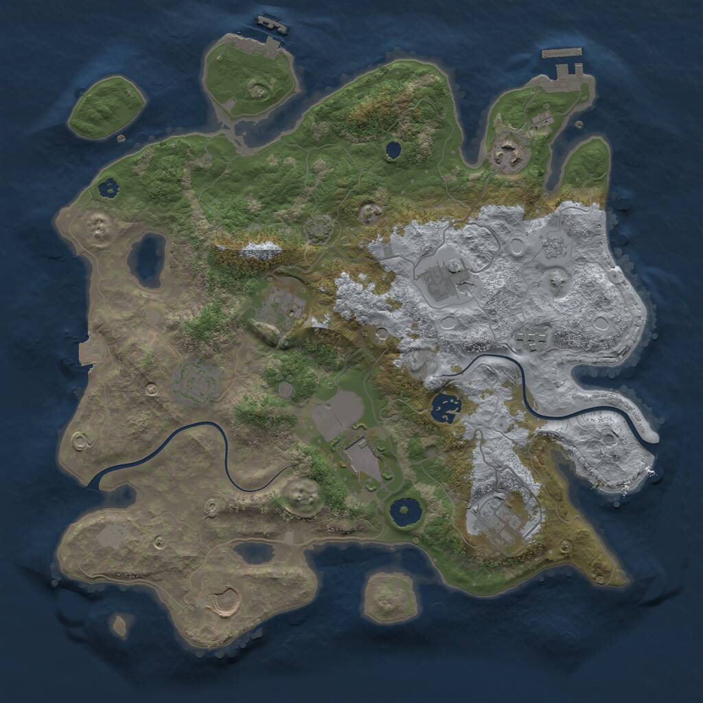 Rust Map: Procedural Map, Size: 3560, Seed: 3481966, 15 Monuments