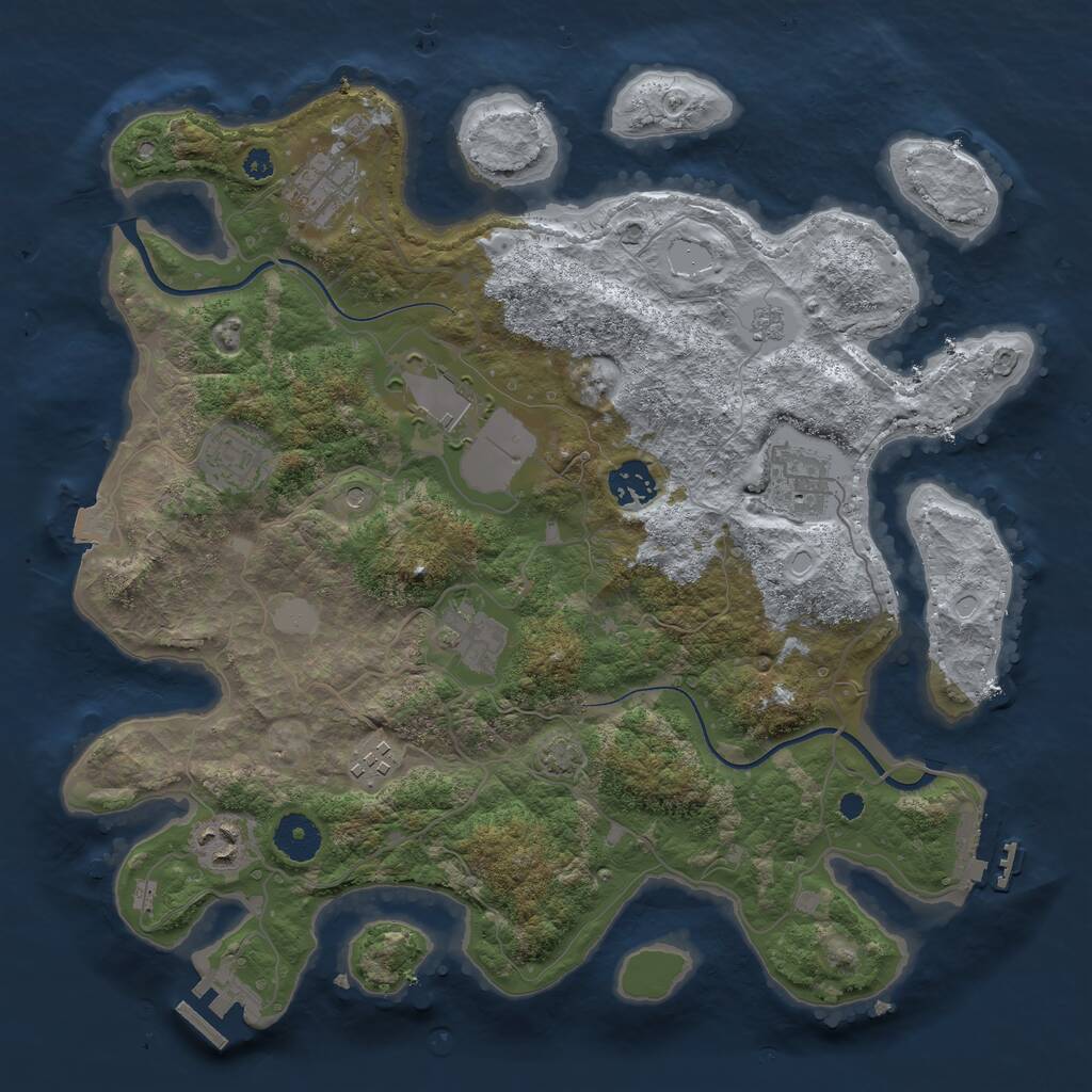 Rust Map: Procedural Map, Size: 3560, Seed: 4675659, 14 Monuments