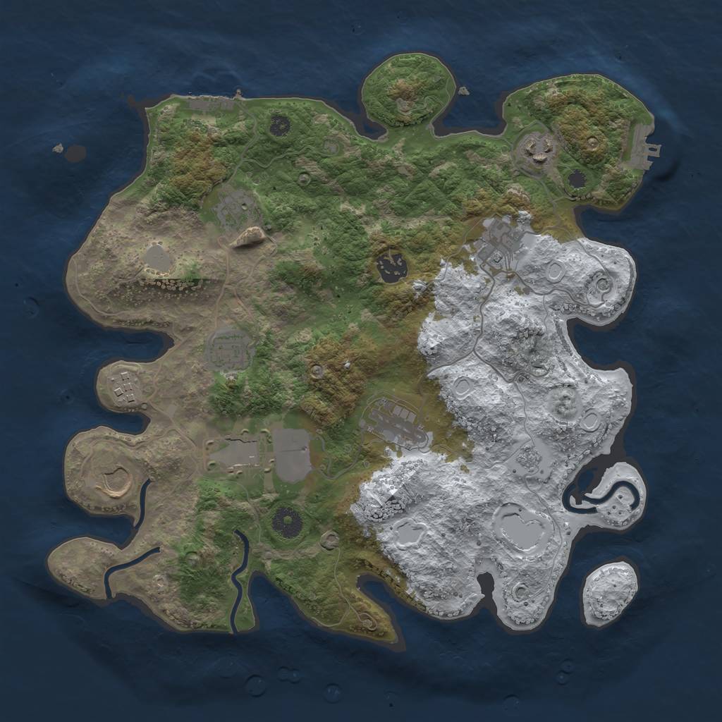 Rust Map: Procedural Map, Size: 3560, Seed: 2494785, 18 Monuments