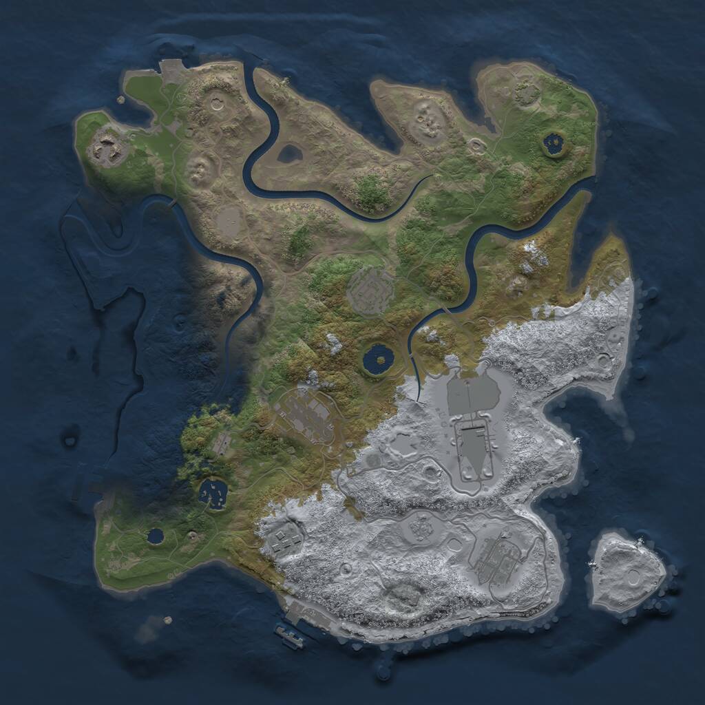 Rust Map: Procedural Map, Size: 3560, Seed: 5699159, 13 Monuments