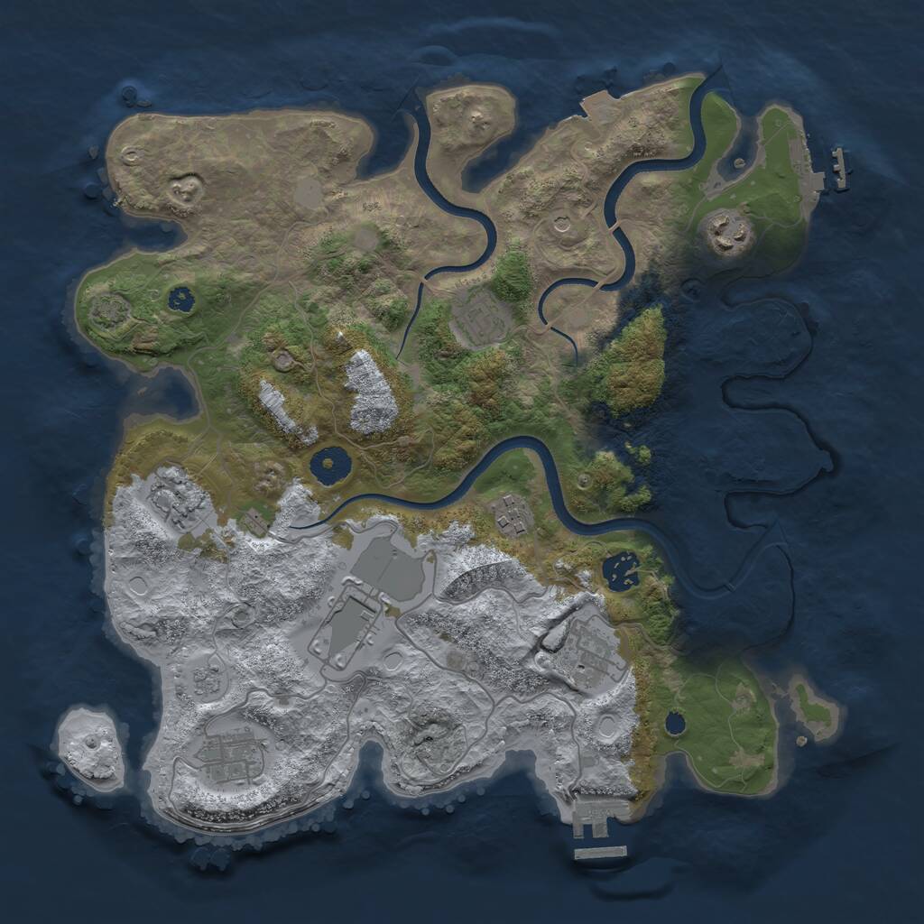 Rust Map: Procedural Map, Size: 3560, Seed: 3210055, 14 Monuments