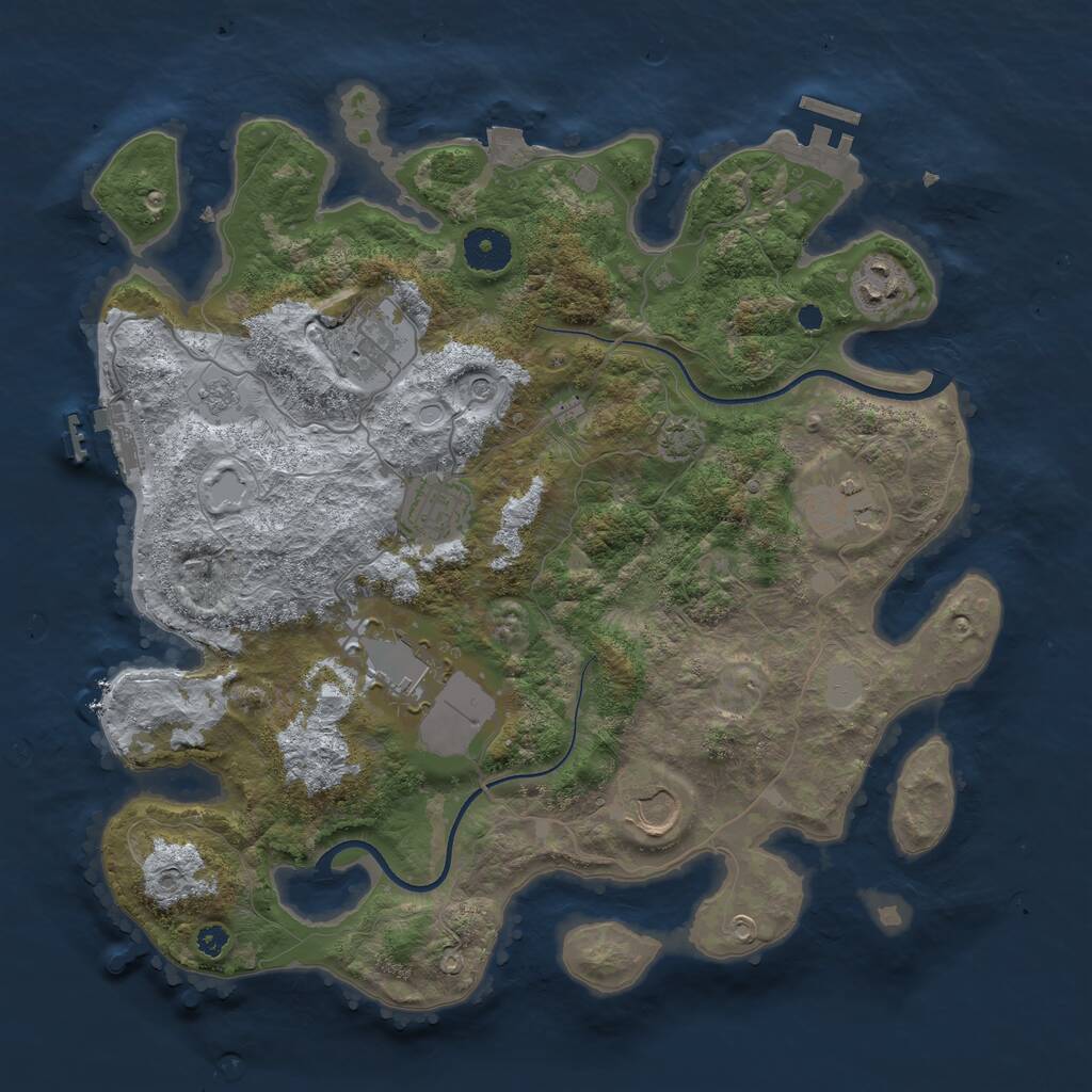 Rust Map: Procedural Map, Size: 3560, Seed: 4228213, 12 Monuments
