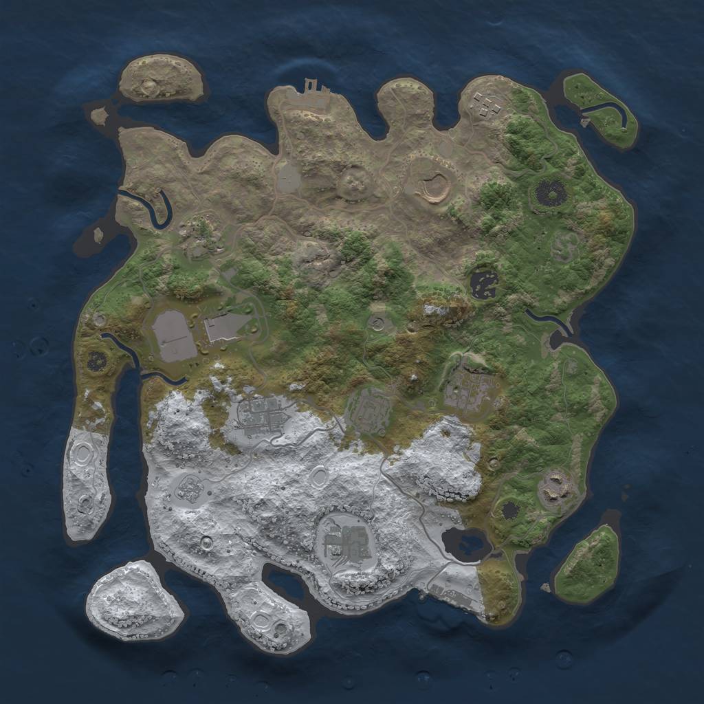 Rust Map: Procedural Map, Size: 3560, Seed: 5009775, 19 Monuments